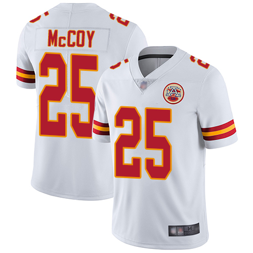 Men Kansas City Chiefs #25 McCoy LeSean White Vapor Untouchable Limited Player Football Nike NFL Jersey